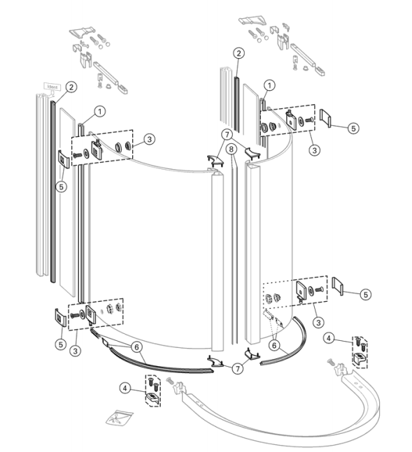 mobiel interval Berekening Huppe afdichtingsprofiel deur 054991.034 t.b.v. Jette Joop 1002 1/2 ro