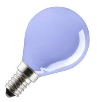 Gloeilamp kogellamp blauw 25W E14