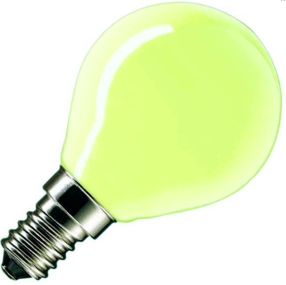 Gloeilamp kogellamp geel 25W E14