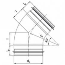 Air Spiralo geperste bocht 125MM 45° KEN-LOK GB4.012K