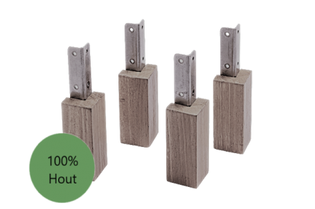 Evolar Evo-cover Wood antraciet Opstelvoetjes 10CM set 4 stuks voor airco buitenunit omkasting