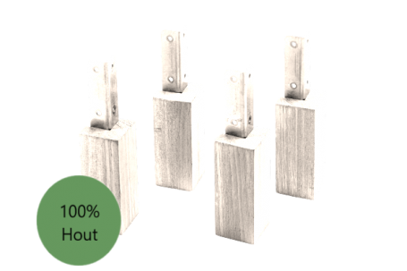 Evolar Evo-cover Wood wit Opstelvoetjes 10CM set 4 stuks voor airco buitenunit omkasting
