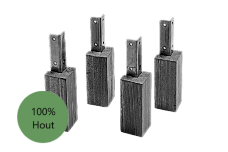 Evolar Evo-cover Wood zwart Opstelvoetjes 10CM set 4 stuks voor airco buitenunit omkasting