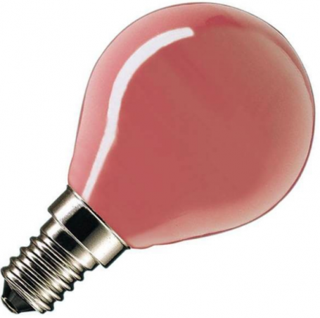 Gloeilamp kogellamp rood 25W E14