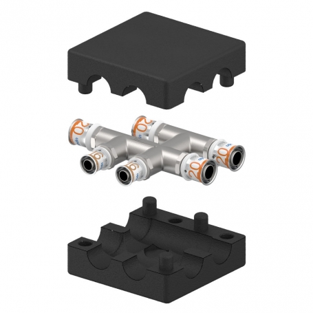 Uponor S-Press kruiskoppeling geïsoleerd 20 x 16 x 20 MM 1070691