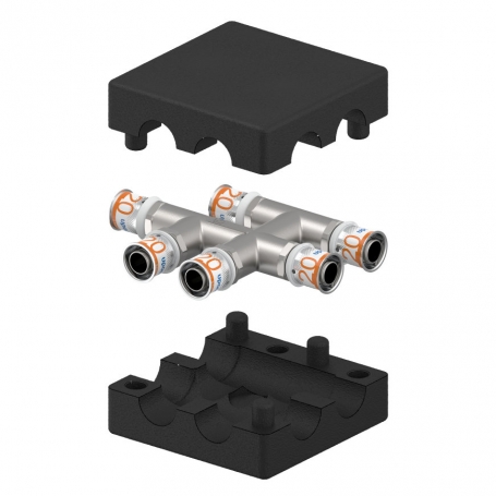 Uponor S-Press kruiskoppeling geïsoleerd 20 x 20 x 20 MM 1070692