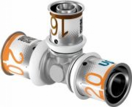 Uponor S-Press pers t-stuk verlopend 20 x 16 x 20 MM 1070568