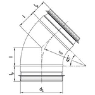 Air Spiralo geperste bocht 125MM 45° KEN-LOK GB4.012K
