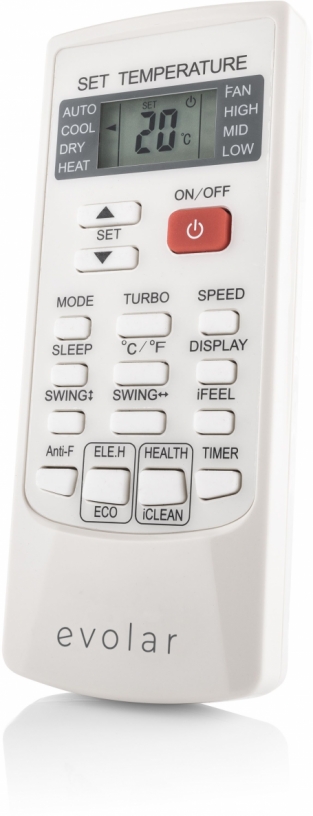 Evolar EVO-3008CH - 3,4kW - Mobiele Airco - 12000BTU afstandbediening