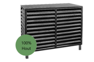 Evolar Evo-cover Wood XL zwart airco buitenunit omkasting 1300 X 1700 X 750 MM
