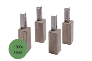Evolar Evo-cover Wood antraciet Opstelvoetjes 10CM set 4 stuks voor airco buitenunit omkasting