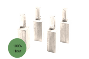 Evolar Evo-cover Wood wit Opstelvoetjes 10CM set 4 stuks voor airco buitenunit omkasting
