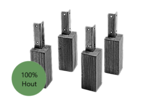 Evolar Evo-cover Wood zwart Opstelvoetjes 10CM set 4 stuks voor airco buitenunit omkasting