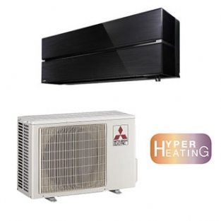 Mitsubishi Electric WSH-LN25i Diamond range Onyx Black Single Split airco hyper heating warmtepomp set