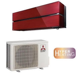 Mitsubishi Electric WSH-LN35i Diamond range Ruby Red Single Split airco hyper heating warmtepomp set