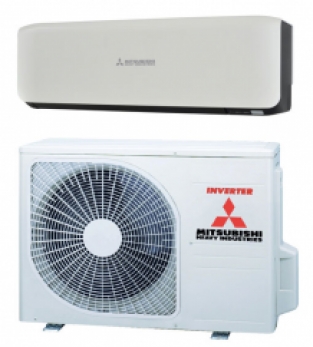 Mitsubishi H.I. SRK/SRC 25 ZS-WFB Contrast zwart/wit Single Split airco inverter warmtepomp